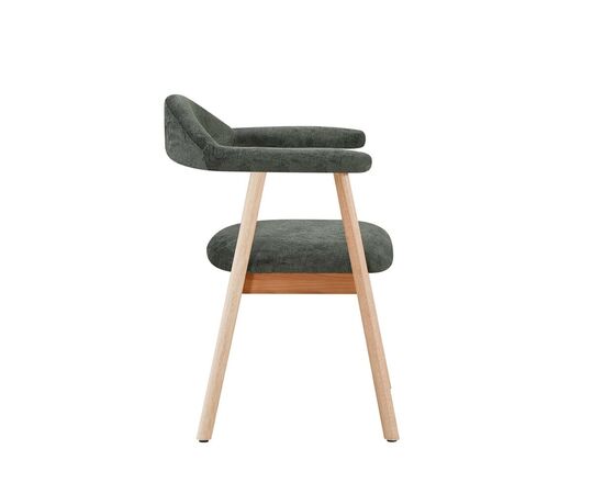 Стул обеденный Shredo темно-зеленый шенилл светлое дерево 2 шт., изображение 4 | Интернет магазин мебели и декора LifeDekor