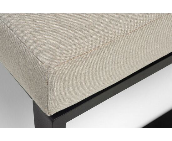 "Тулон" угловой модуль, каркас алюминий, HPL "дуб", черный муар, ткань бежевая 15052, изображение 7 | Интернет магазин мебели и декора LifeDekor