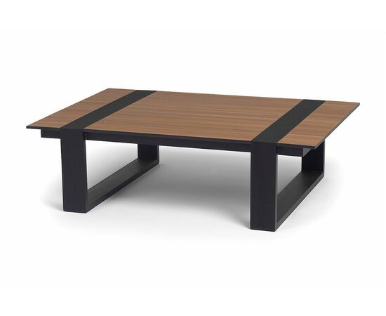 "Тулон" журнальный стол 120х85, H35 см из HPL, цвет "дуб", каркас черный (RAL9005) муар, изображение 2 | Интернет магазин мебели и декора LifeDekor