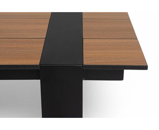 "Тулон" журнальный стол 120х85, H35 см из HPL, цвет "дуб", каркас черный (RAL9005) муар, изображение 3 | Интернет магазин мебели и декора LifeDekor