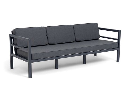 "Эстелья" диван 3-местный, каркас алюминий темно-серый (RAL7024) муар, ткань темно-серая 027, изображение 2 | Интернет магазин мебели и декора LifeDekor