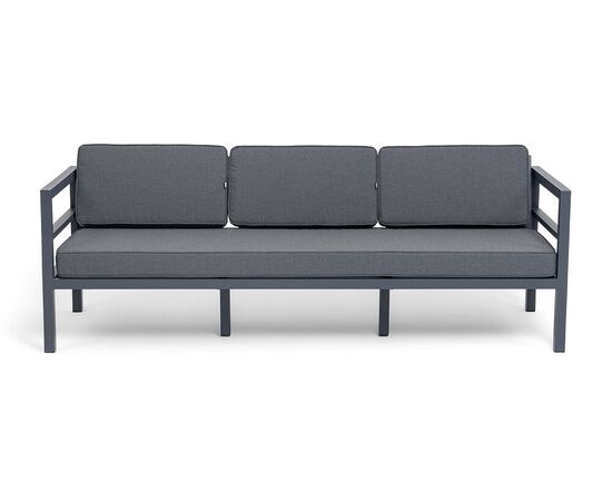 "Эстелья" диван 3-местный, каркас алюминий темно-серый (RAL7024) муар, ткань темно-серая 027, изображение 3 | Интернет магазин мебели и декора LifeDekor