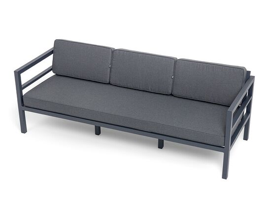 "Эстелья" диван 3-местный, каркас алюминий темно-серый (RAL7024) муар, ткань темно-серая 027, изображение 4 | Интернет магазин мебели и декора LifeDekor