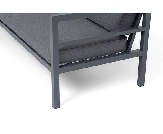 "Эстелья" диван 3-местный, каркас алюминий темно-серый (RAL7024) муар, ткань темно-серая 027, изображение 6 | Интернет магазин мебели и декора LifeDekor