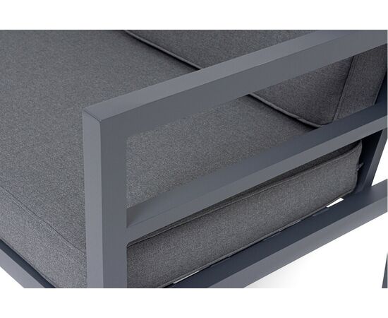 "Эстелья" диван 3-местный, каркас алюминий темно-серый (RAL7024) муар, ткань темно-серая 027, изображение 7 | Интернет магазин мебели и декора LifeDekor