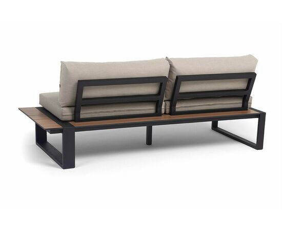 "Тулон" левый модуль, каркас алюминий, HPL "дуб", черный муар, ткань бежевая 15052, изображение 5 | Интернет магазин мебели и декора LifeDekor