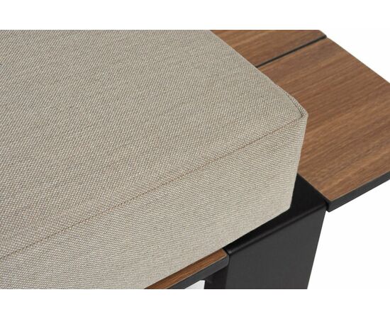 "Тулон" левый модуль, каркас алюминий, HPL "дуб", черный муар, ткань бежевая 15052, изображение 6 | Интернет магазин мебели и декора LifeDekor