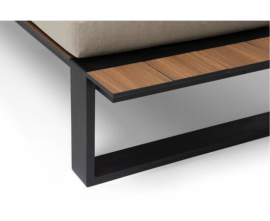 "Тулон" левый модуль, каркас алюминий, HPL "дуб", черный муар, ткань бежевая 15052, изображение 7 | Интернет магазин мебели и декора LifeDekor