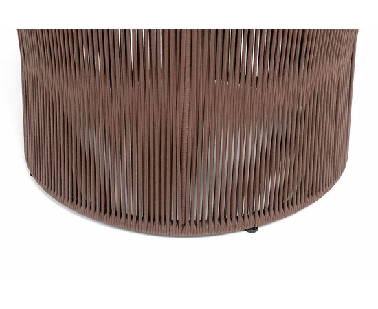 "Авиньон" журнальный стол из HPL круглый Ø70 H55, каркас из алюминия коричневый (RAL8016) муар, цвет "дуб", роуп коричневый круглый, изображение 4 | Интернет магазин мебели и декора LifeDekor