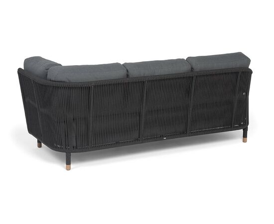 "Верона" правый-угол модуль плетеный из роупа, каркас алюминий темно-серый (RAL7024) муар, роуп темно-серый круглый, ткань темно-серая 027, L220х89, изображение 5 | Интернет магазин мебели и декора LifeDekor