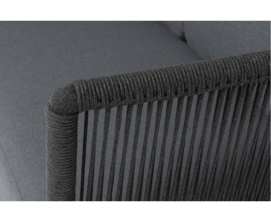 "Верона" правый-угол модуль плетеный из роупа, каркас алюминий темно-серый (RAL7024) муар, роуп темно-серый круглый, ткань темно-серая 027, L220х89, изображение 6 | Интернет магазин мебели и декора LifeDekor