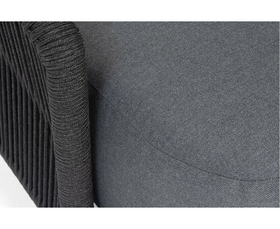 "Верона" правый-угол модуль плетеный из роупа, каркас алюминий темно-серый (RAL7024) муар, роуп темно-серый круглый, ткань темно-серая 027, L220х89, изображение 8 | Интернет магазин мебели и декора LifeDekor