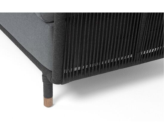 "Верона" правый-угол модуль плетеный из роупа, каркас алюминий темно-серый (RAL7024) муар, роуп темно-серый круглый, ткань темно-серая 027, L220х89, изображение 9 | Интернет магазин мебели и декора LifeDekor