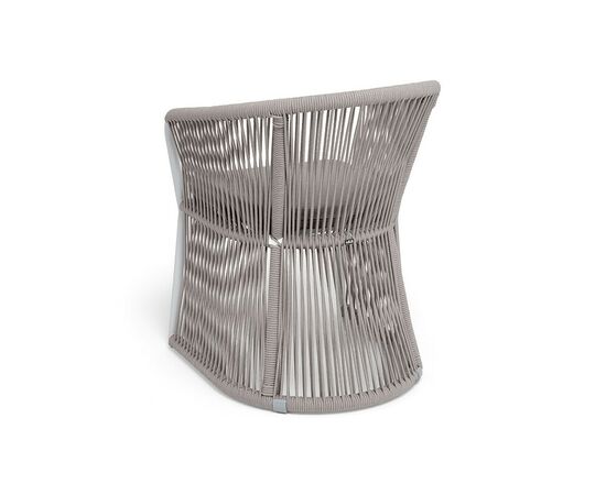 "Романо" стул плетеный из роупа, каркас алюминий белый муар, роуп бежевый круглый, ткань бежевая 15052, изображение 5 | Интернет магазин мебели и декора LifeDekor