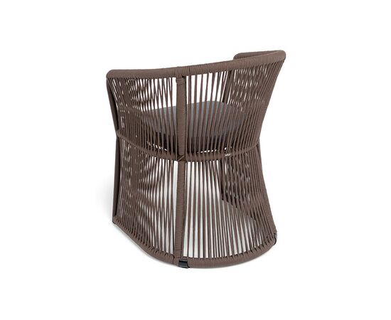 "Романо" стул плетеный из роупа, каркас алюминий коричневый (RAL8016) муар, роуп коричневый круглый, ткань темно-серая 027, изображение 5 | Интернет магазин мебели и декора LifeDekor