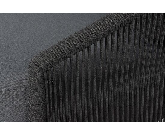"Верона" левый модуль плетеный из роупа, каркас алюминий темно-серый (RAL7024) муар, роуп темно-серый круглый, ткань темно-серая 027, L131х89, изображение 6 | Интернет магазин мебели и декора LifeDekor