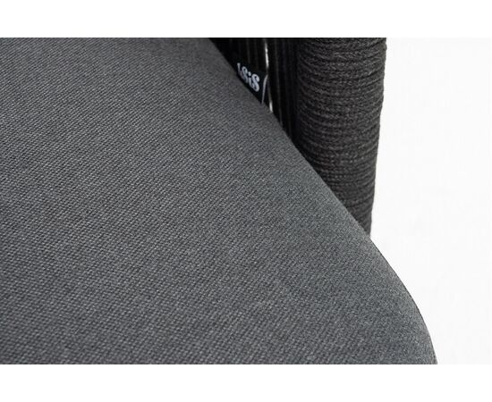 "Верона" левый модуль плетеный из роупа, каркас алюминий темно-серый (RAL7024) муар, роуп темно-серый круглый, ткань темно-серая 027, L131х89, изображение 7 | Интернет магазин мебели и декора LifeDekor