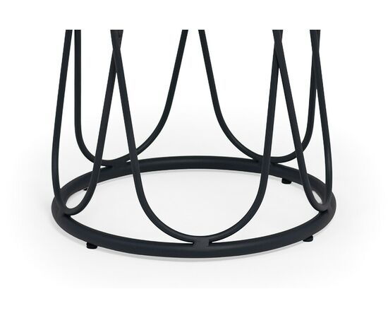 "Перу" журнальный стол из HPL круглый Ø40 H55, каркас из алюминия темно-серый (RAL 7024) муар, цвет столешницы "дуб", изображение 3 | Интернет магазин мебели и декора LifeDekor