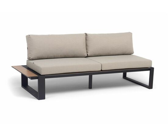 "Тулон" правый модуль, каркас алюминий, HPL "дуб", черный муар, ткань бежевая 15052, изображение 3 | Интернет магазин мебели и декора LifeDekor