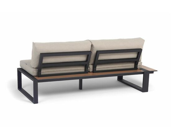 "Тулон" правый модуль, каркас алюминий, HPL "дуб", черный муар, ткань бежевая 15052, изображение 5 | Интернет магазин мебели и декора LifeDekor