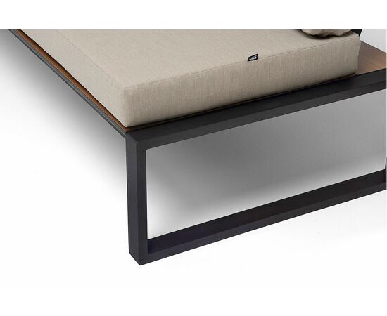 "Тулон" правый модуль, каркас алюминий, HPL "дуб", черный муар, ткань бежевая 15052, изображение 7 | Интернет магазин мебели и декора LifeDekor