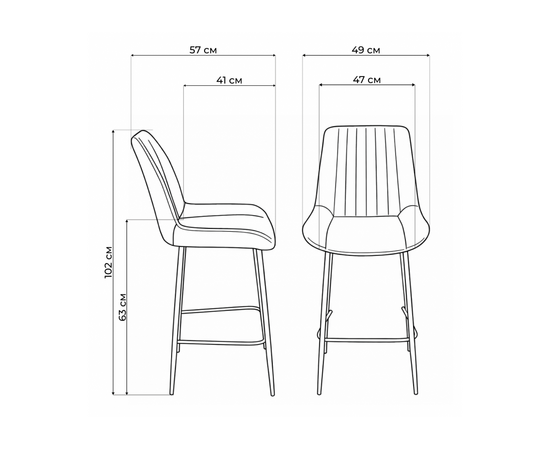 Барный стул Седа темно-серый (zd 995) / серый np, изображение 3 | Интернет магазин мебели и декора LifeDekor