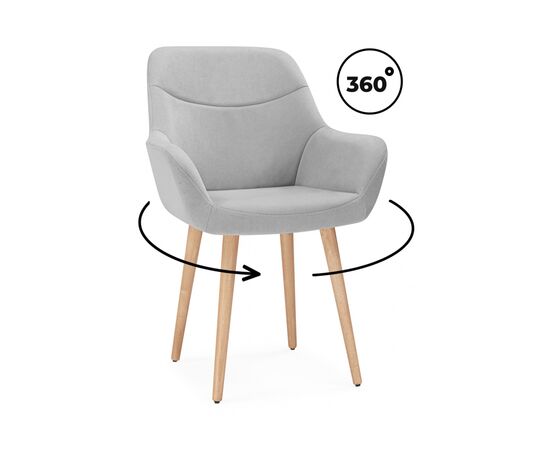 Стул деревянный Флюид 360 светло-серый (zd 960) / светлое дерево | Интернет магазин мебели и декора LifeDekor