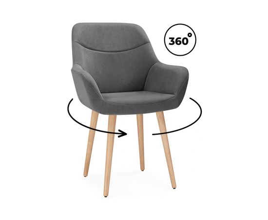 Стул деревянный Флюид 360 темно-серый (zd 995) / светлое дерево | Интернет магазин мебели и декора LifeDekor