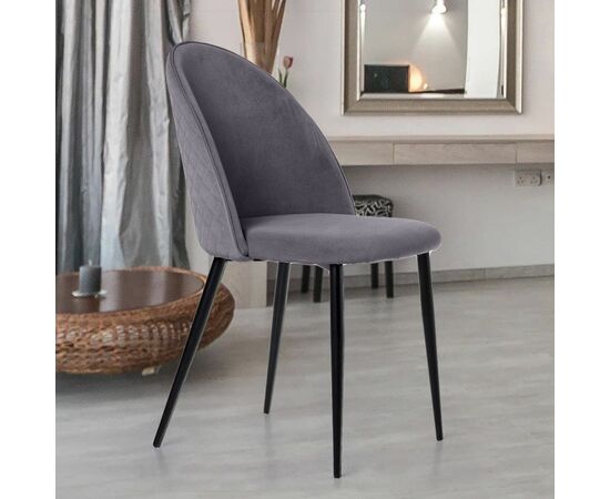 Стул Маркус, бархат серый 27, изображение 4 | Интернет магазин мебели и декора LifeDekor