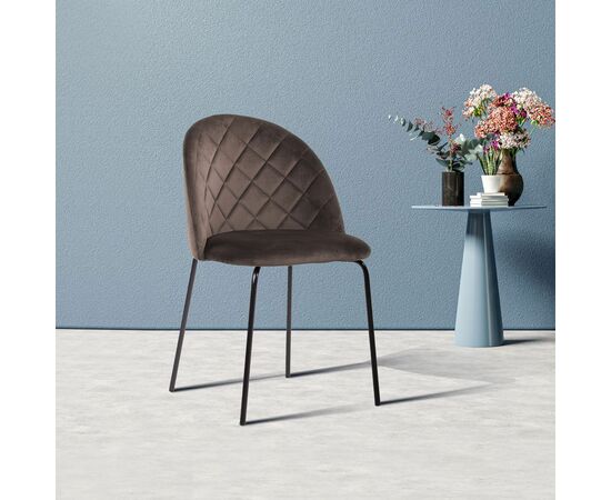 Стул Норд ромб, бархат антрацит 14, изображение 4 | Интернет магазин мебели и декора LifeDekor