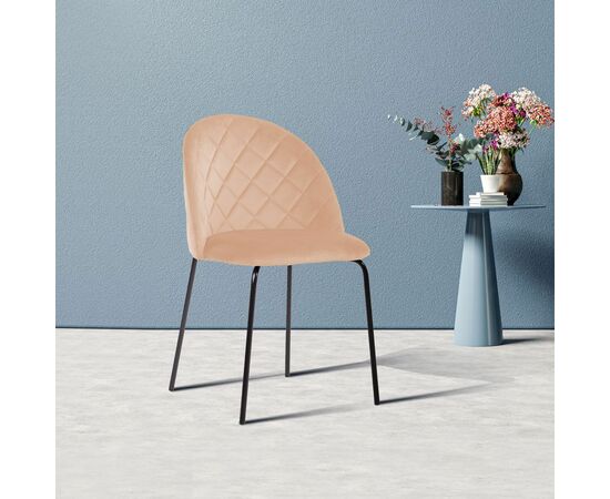 Стул Норд ромб, бархат бежевый 5, изображение 4 | Интернет магазин мебели и декора LifeDekor