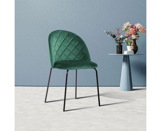 Стул Норд ромб, бархат зелёный 19, изображение 4 | Интернет магазин мебели и декора LifeDekor