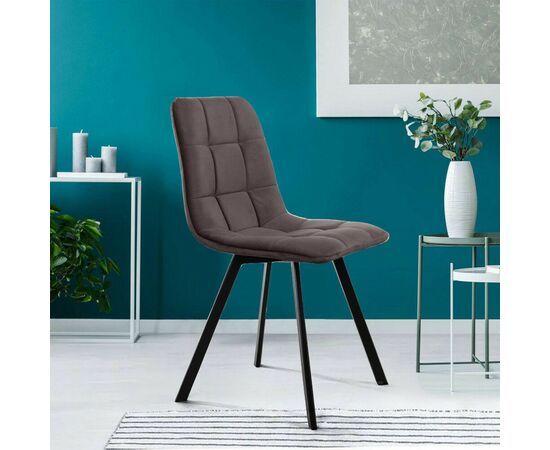 Стул Уно, бархат антрацит 14/ чёрный профиль, изображение 8 | Интернет магазин мебели и декора LifeDekor