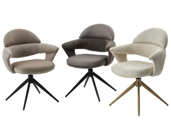 Стул ЖЕНЕВА (GENEVA) 360 град, СЕРЫЙ VEGA-88 / MIAMI-459, ткань / ЧЕРНЫЙ каркас, ®DISAUR, изображение 5 | Интернет магазин мебели и декора LifeDekor