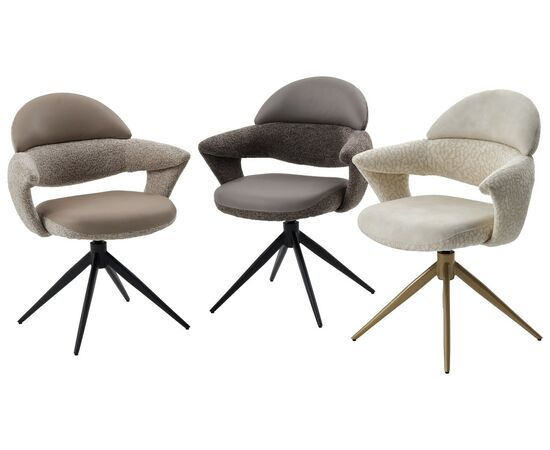 Стул ЖЕНЕВА (GENEVA 360 град, цвет ЛАТТЕ PENA-110 / HUNTER-110, ткань / ШАМПАНЬ каркас, ®DISAUR, изображение 6 | Интернет магазин мебели и декора LifeDekor