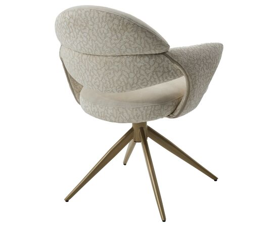 Стул ЖЕНЕВА (GENEVA 360 град, цвет ЛАТТЕ PENA-110 / HUNTER-110, ткань / ШАМПАНЬ каркас, ®DISAUR, изображение 4 | Интернет магазин мебели и декора LifeDekor