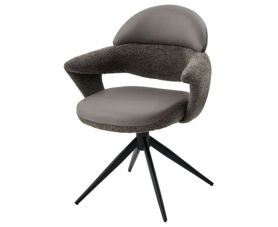 Стул ЖЕНЕВА (GENEVA) 360 град, СЕРЫЙ VEGA-88 / MIAMI-459, ткань / ЧЕРНЫЙ каркас, ®DISAUR, изображение 3 | Интернет магазин мебели и декора LifeDekor