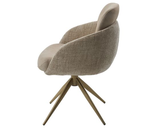 Стул ГРЕЙС (GRACE) 360 град. цвет БЕЖЕВЫЙ PENA-120 / G1229-3, ткань / ШАМПАНЬ  каркас, ®DISAUR, изображение 8 | Интернет магазин мебели и декора LifeDekor