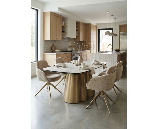 Стул ГРЕЙС (GRACE) 360 град. цвет БЕЖЕВЫЙ PENA-120 / G1229-3, ткань / ШАМПАНЬ  каркас, ®DISAUR, изображение 9 | Интернет магазин мебели и декора LifeDekor