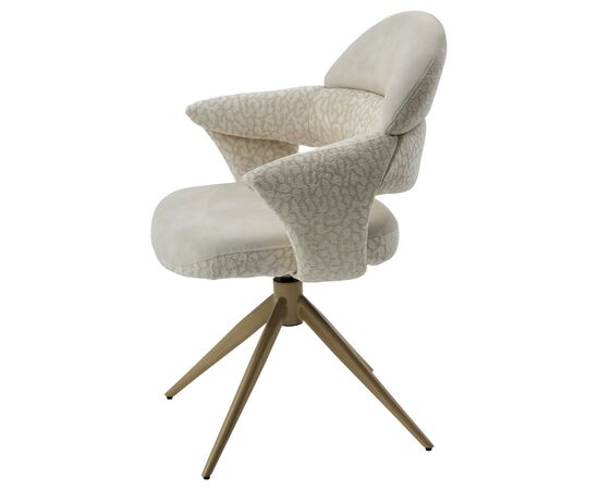 Стул ЖЕНЕВА (GENEVA 360 град, цвет ЛАТТЕ PENA-110 / HUNTER-110, ткань / ШАМПАНЬ каркас, ®DISAUR, изображение 5 | Интернет магазин мебели и декора LifeDekor