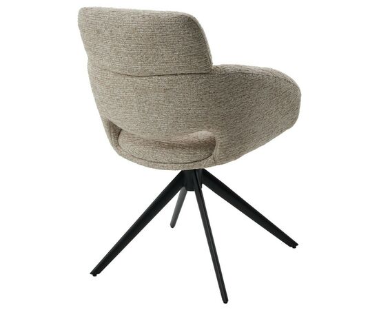 Стул АРНЭ (ARNE) 360 град, цвет БЕЖЕВЫЙ EYELASH -120, фактурный шенилл / ЧЕРНЫЙ каркас, ®DISAUR, изображение 2 | Интернет магазин мебели и декора LifeDekor