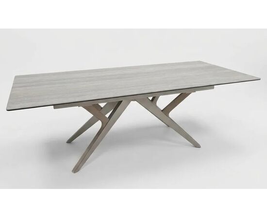 Стол КОСТА (COSTA) 180 ТРАВЕРТИН (MATTE SPANISH TRAVERTINE) керамика/ Латте / Орех натур, ®DISAUR, изображение 2 | Интернет магазин мебели и декора LifeDekor