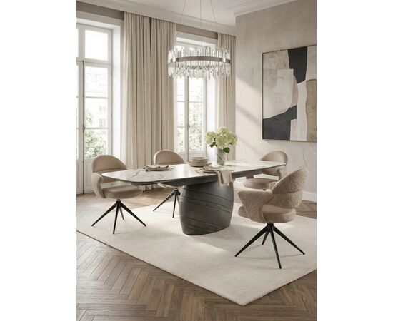 Стол ОАЗИС (OASIS) 200 БЕЖЕВЫЙ МРАМОР TL-331, испанская керамика / Бронзовый графит каркас, ®DISAUR | Интернет магазин мебели и декора LifeDekor