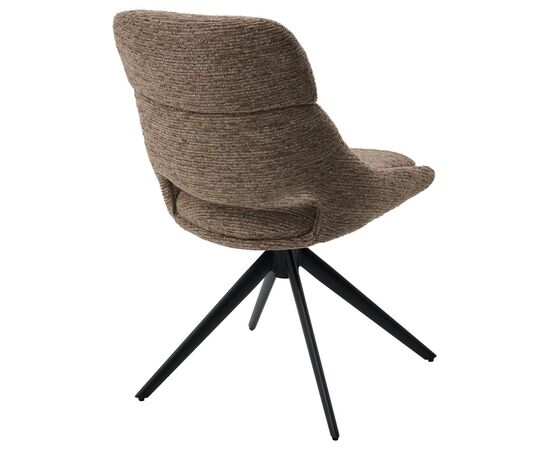 Стул АНДЕРС (ANDERS) 360 град., цвет КОРИЧНЕВЫЙ EYELASH-171 фактурный шенилл/ ЧЕРНЫЙ каркас, ®DISAUR, изображение 2 | Интернет магазин мебели и декора LifeDekor