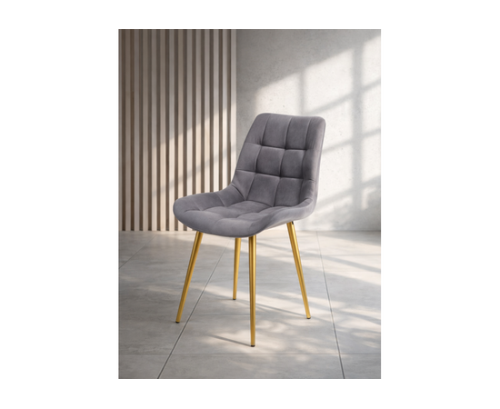 Стул на металлокаркасе Челси К темно-серый (zd 995) / золотой np, изображение 2 | Интернет магазин мебели и декора LifeDekor