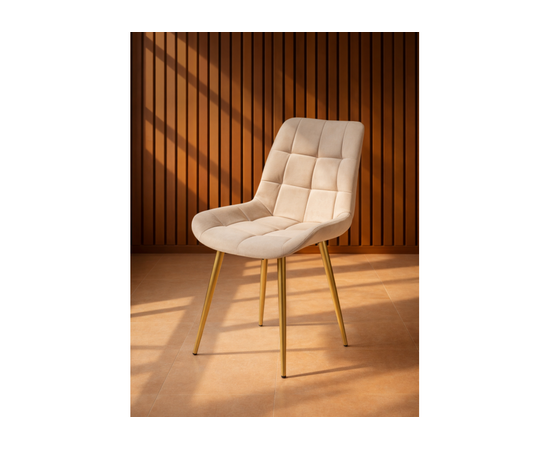 Стул на металлокаркасе Челси К бежевый (zd 210) / золотой np, изображение 2 | Интернет магазин мебели и декора LifeDekor