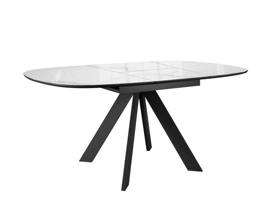 Стол DikLine BK100 Керамика Carrara Gloss (мрамор глянец белый)/подстолье черное/опоры черные, изображение 4 | Интернет магазин мебели и декора LifeDekor
