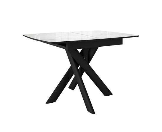 Стол DikLine DKB110, Керамика Carrara Gloss (мрамор глянец белый)/подстолье черное/опоры черные | Интернет магазин мебели и декора LifeDekor