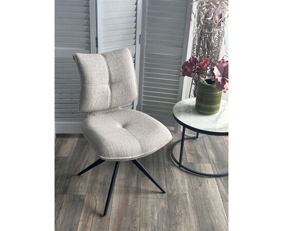 Стул ДЕЛИ (DELI) 360 град, цвет БЕЖЕВЫЙ H300126-2, ткань / ЧЕРНЫЙ каркас, ®DISAUR | Интернет магазин мебели и декора LifeDekor