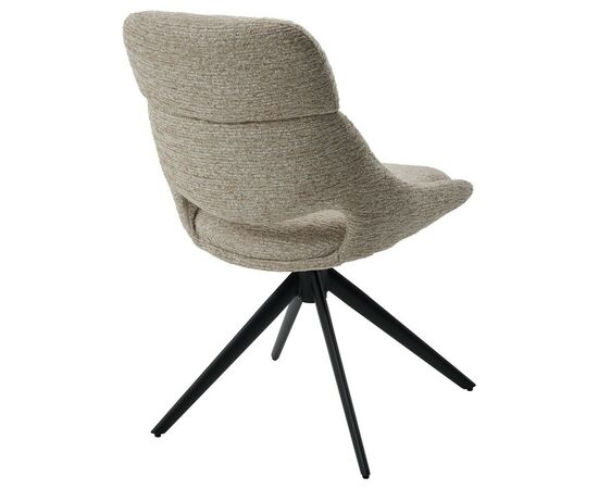 Стул АНДЕРС (ANDERS) 360 град, цвет БЕЖЕВЫЙ EYELASH -120 фактурный шенилл / ЧЕРНЫЙ каркас, ®DISAUR, изображение 2 | Интернет магазин мебели и декора LifeDekor